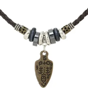 Collier africain tribal ancien en matériaux artisanaux