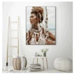Oeuvre d'art moderne femme, inspiration africaine