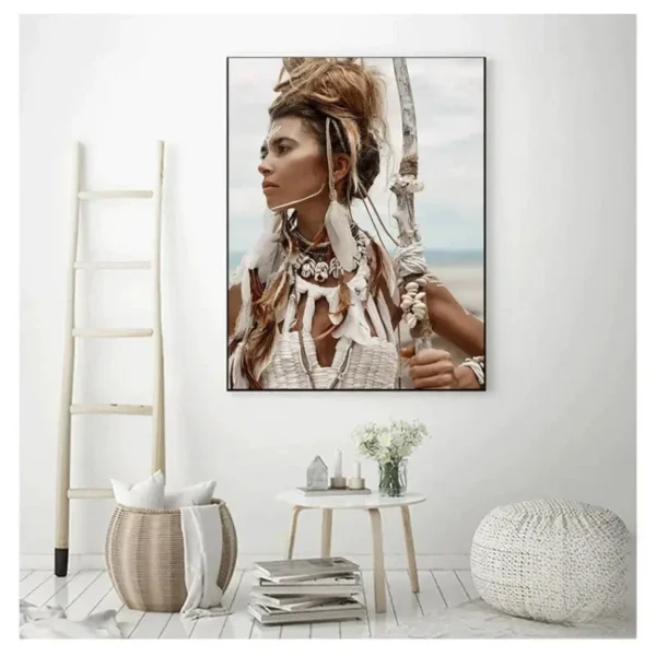 Oeuvre d'art moderne femme, inspiration africaine