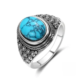 Bague Africaine Bleu Turquoise Naturelle