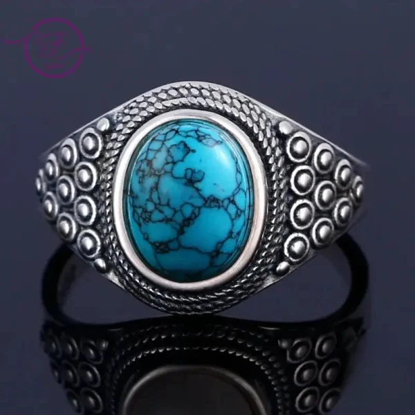 Bague Turquoise Naturelle d'inspiration africaine