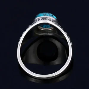 Bague design africain bleu turquoise