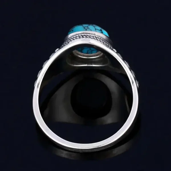 Bague design africain bleu turquoise