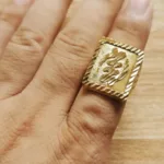 Bague Africaine en plaqué or avec motif Gye Nyame