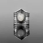 Bague artisanale en Pierre de Lune, style ethnique