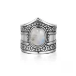 Bague ethnique avec Pierre de Lune naturelle