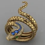 Bague serpent avec motifs tribaux africains