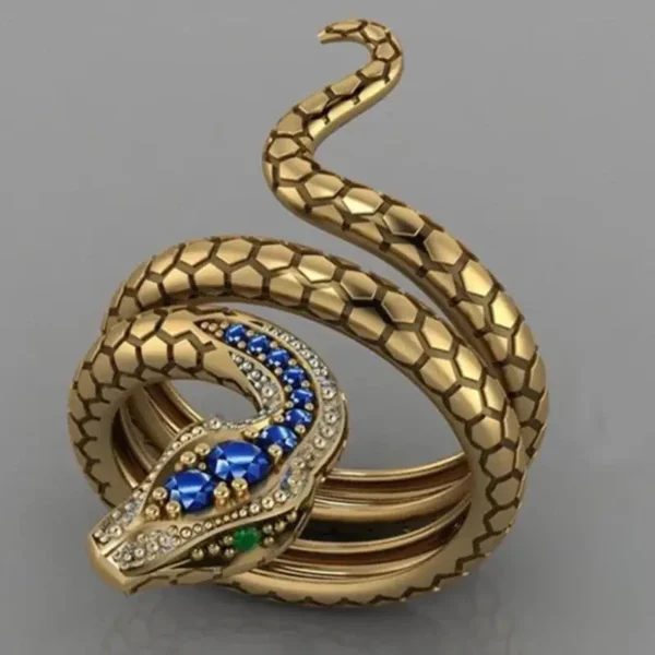 Bague serpent avec motifs tribaux africains