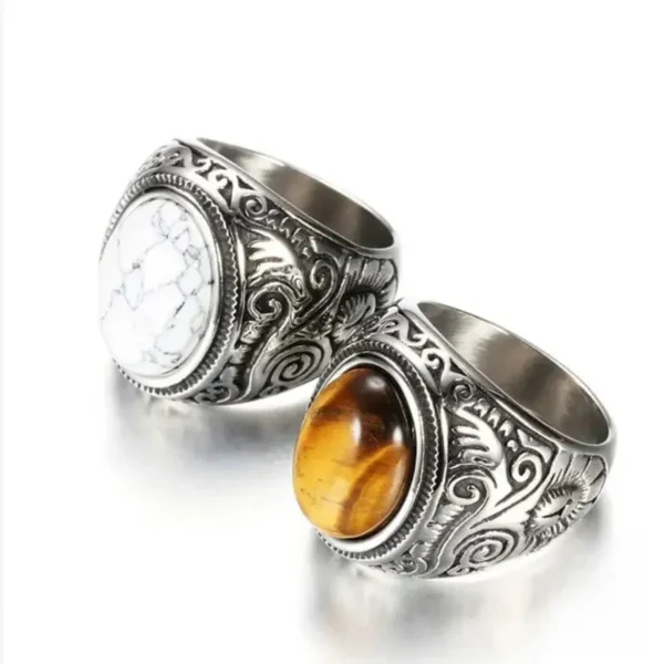 Bague vintage en pierre Oeil de Tigre