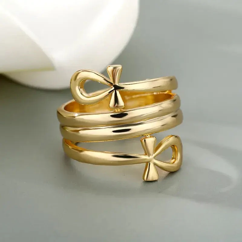 Bague Croix de Ankh en Or