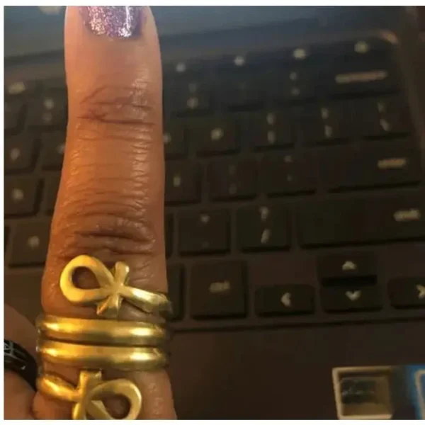 Bague Croix Ankh, artisanat africain