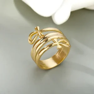 Bague Ankh élégante en or
