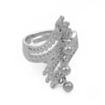 Bague de fiançailles argentée au style africain
