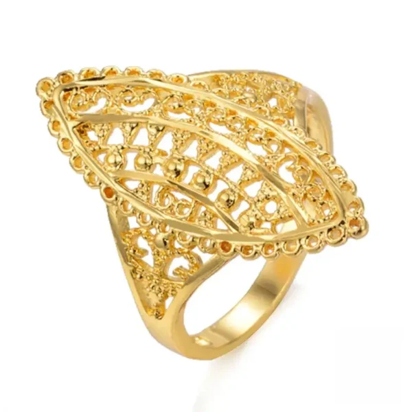 Bague africaine en or, style éthiopien unique pour femme