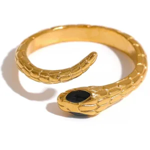 Bague Queue de Serpent en or, bijou africain élégant