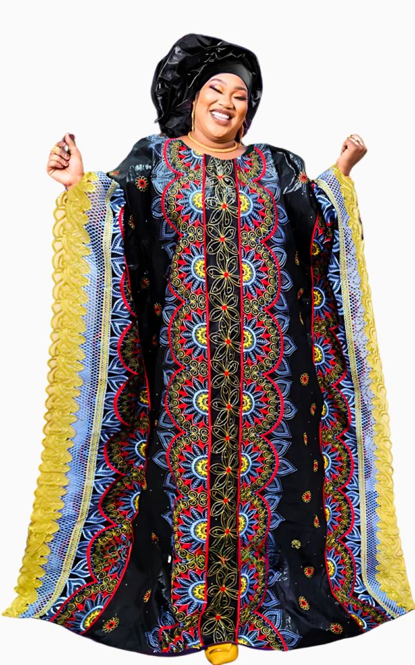 bazin-boubou-femme-long-1 Bazin Boubou Femme Long style traditionnel africain