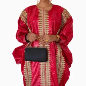 Bazin brodé pour femme élégant et coloré