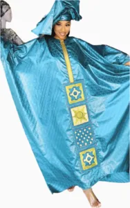 Boubou femme en bazin, design coloré et intemporel