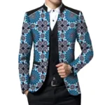 Blazer Africain Homme Bleu élégant pour occasions spéciales