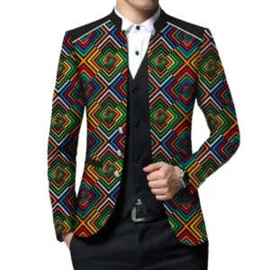 Blazer en tissu africain Wax pour homme