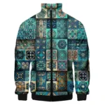 Bombers Africain Homme Bleu en tissu traditionnel