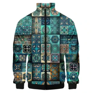 Bombers Africain Homme Bleu en tissu traditionnel