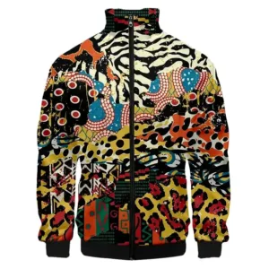 Bombers Africain Homme Motif Animal en tissu coloré