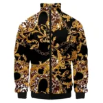 Bombers africain noir avec motifs dorés pour homme
