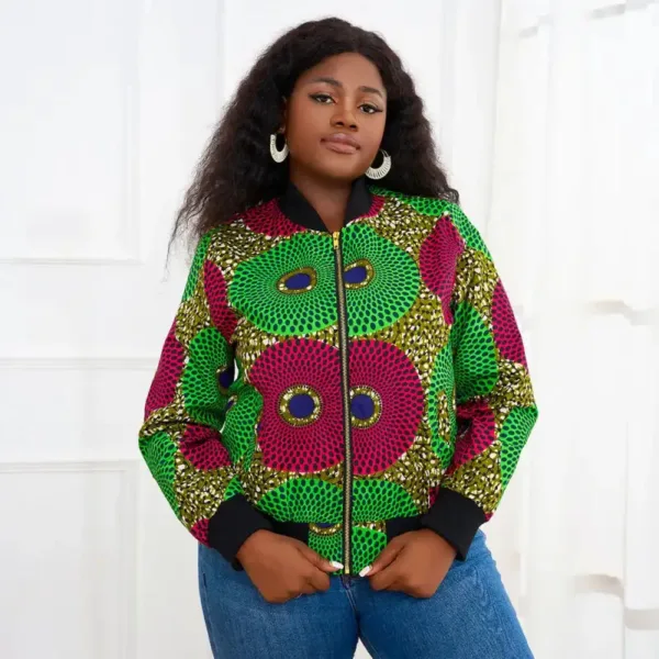 Bombers femme en tissu africain, style moderne et coloré