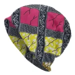 Bonnet Africain jaune et rouge à motif traditionnel