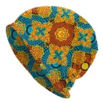 Bonnet africain orange et vert à motif traditionnel