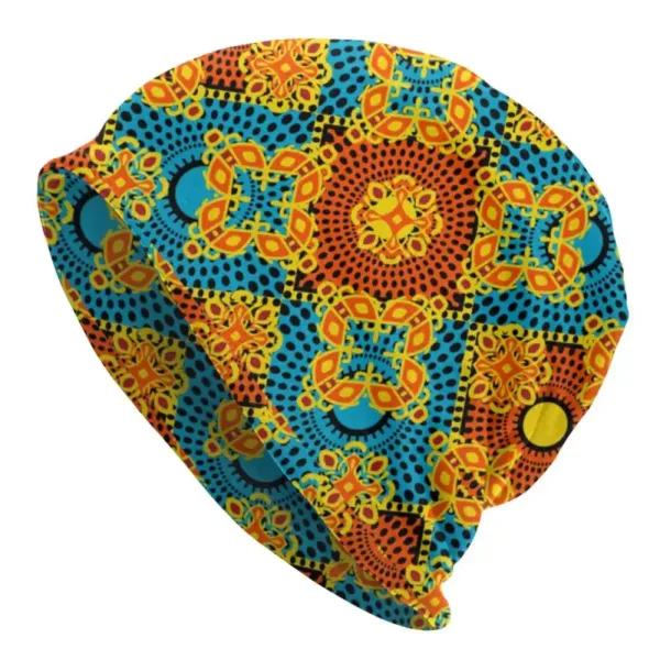 bonnet-motif-africain-orange-vert-1 Bonnet africain orange et vert à motif traditionnel