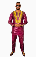 Vêtement traditionnel africain style boubou pour homme