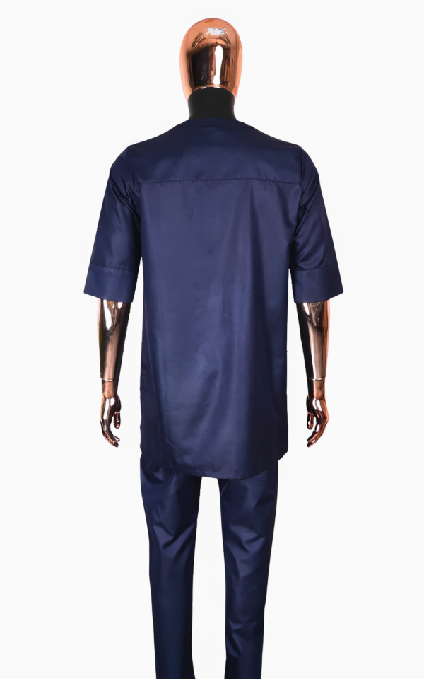Tenue masculine boubou 2 pièces, couleur bleu marine élégante