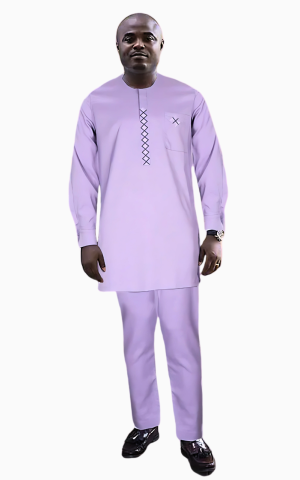 boubou-2-pieces-homme-en-coton-1 Boubou homme en coton 2 pièces style africain