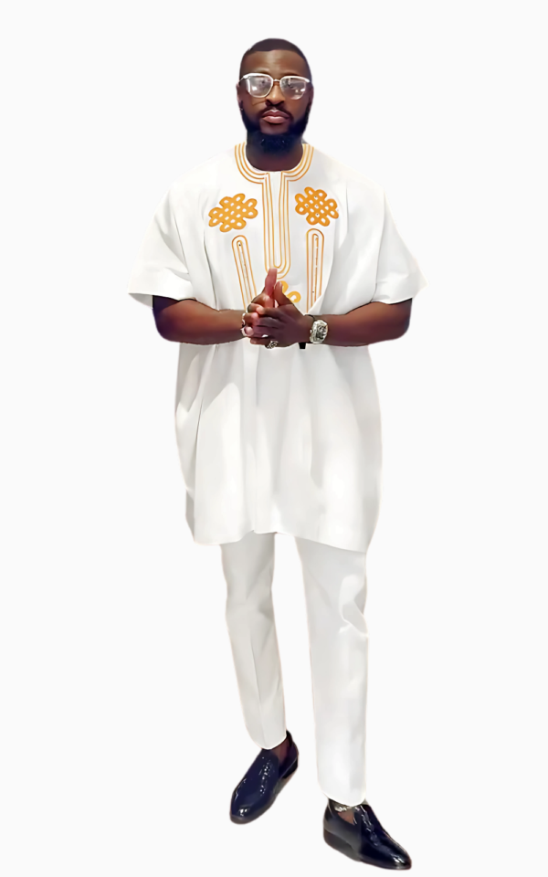boubou-2-pieces-homme-manches-courtes-1 Boubou 2 pièces homme manches courtes élégant et traditionnel
