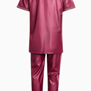Ensemble boubou 2 pièces, couleur rouge pour homme