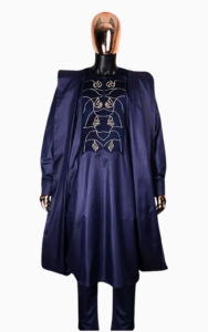 Boubou Homme 3 pièces couleur bleue