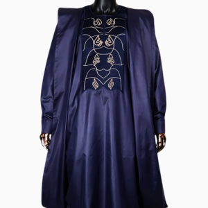 Boubou Homme 3 pièces couleur bleue