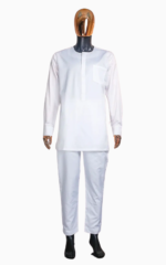 Mode africaine pour homme, Boubou en Bazin blanc, chic et confortable