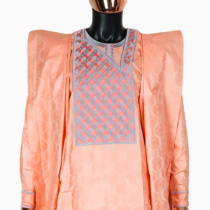 Boubou africain pour homme en coloris saumon
