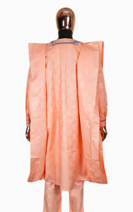Ensemble boubou 3 pièces pour homme, teinte saumon