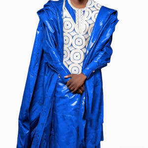 Boubou bleu pour couple, style africain élégant