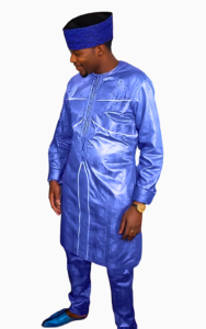 Vêtements africains pour couple en bleu clair