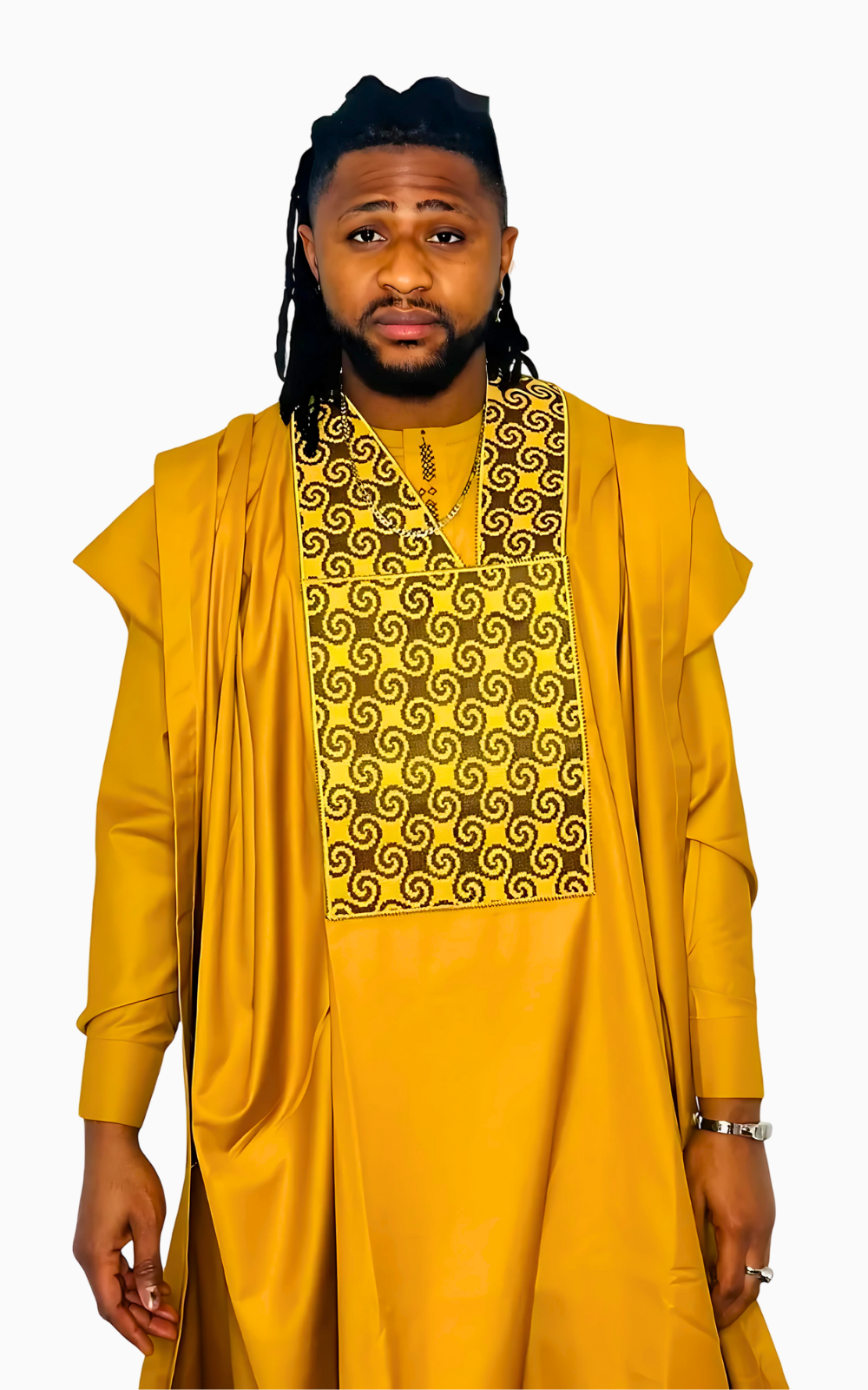 Tenue en ocre pour couple, style africain