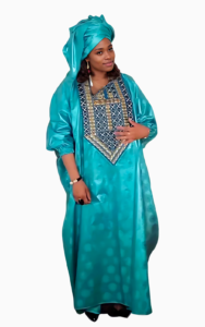 Vêtement traditionnel africain pour couple en turquoise