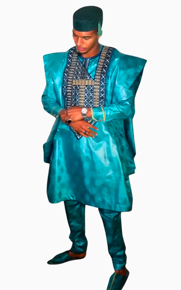 Boubou africain pour homme et femme en teinte turquoise