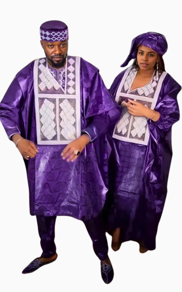 boubou-africain-couple-violet-1 Boubou Africain Couple en violet élégant