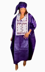 Tenue traditionnelle africaine pour couple en violet