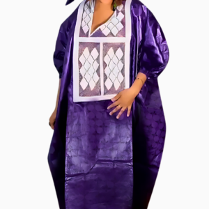 Tenue traditionnelle africaine pour couple en violet